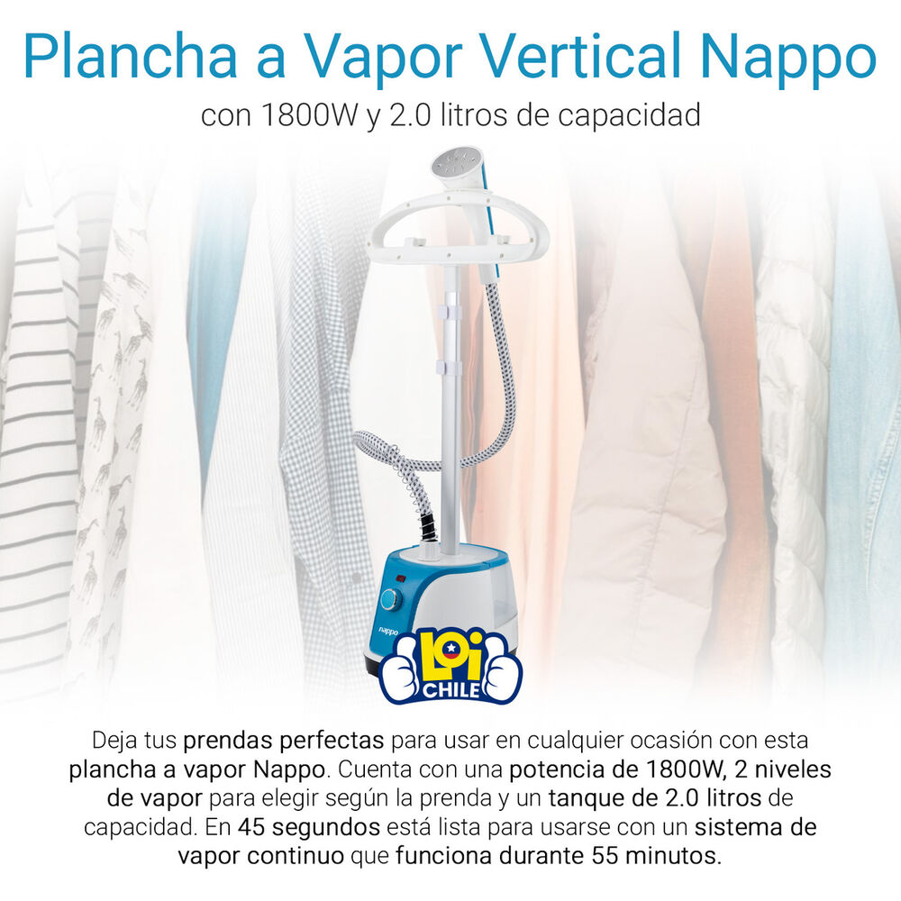 Plancha A Vapor Vertical Nappo 1800w Regulable 2l image number 4.0