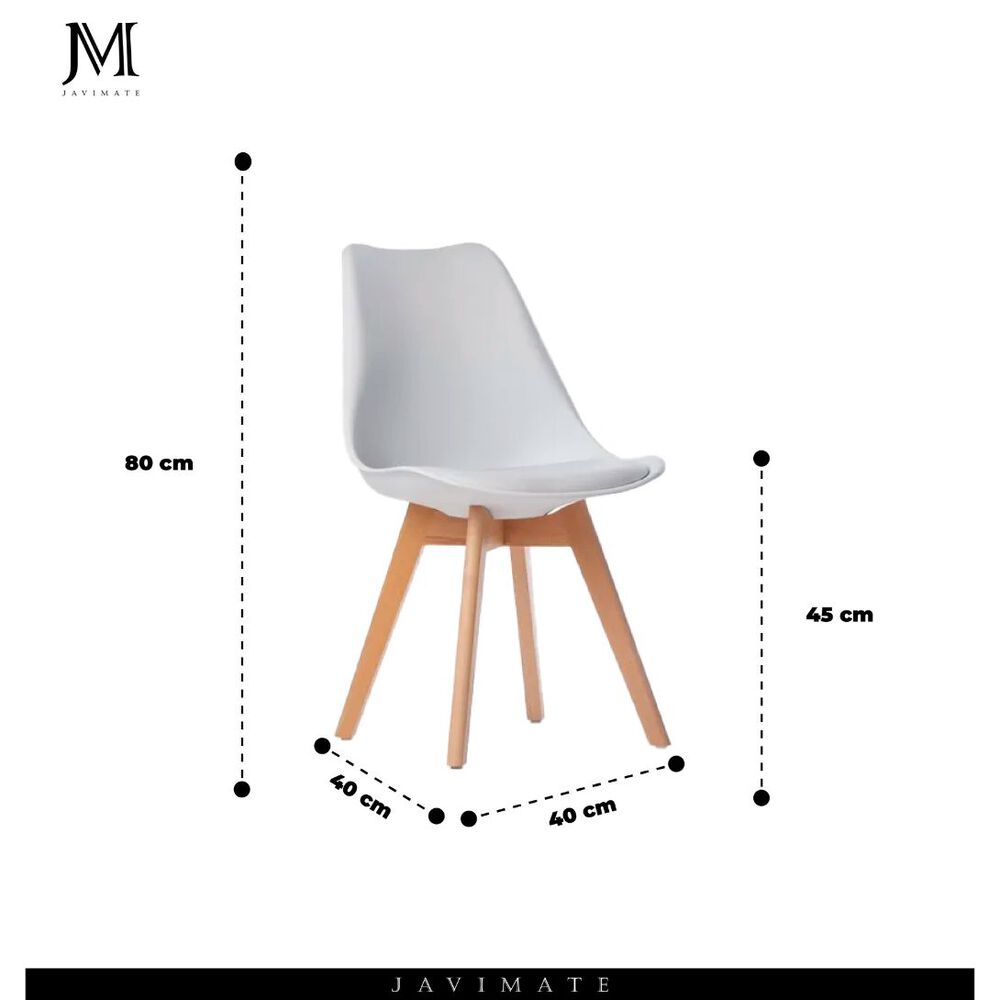 Pack 4 Sillas De Comedor Tulip Blancas image number 4.0