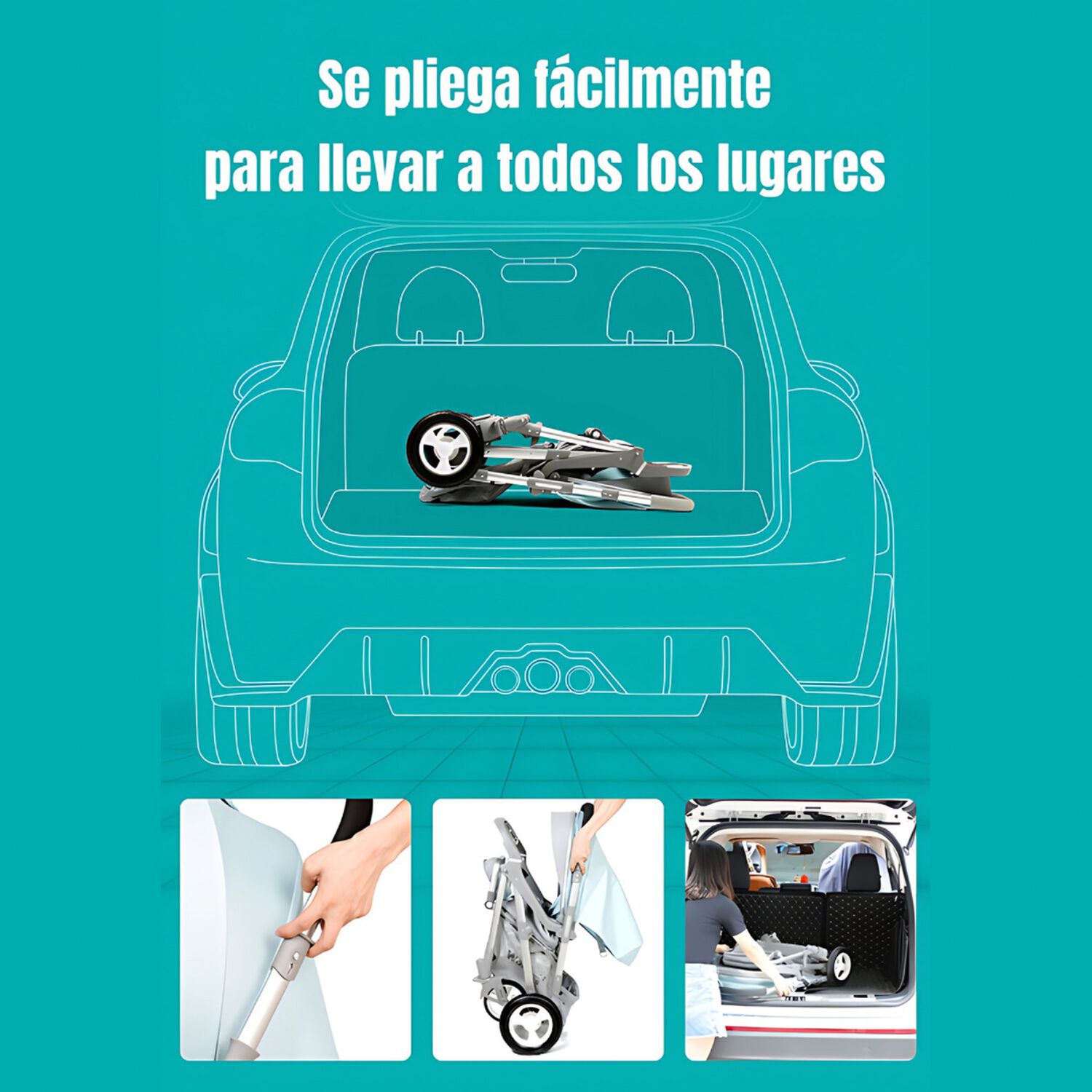 Coche De Paseo Reversible Rubik Rosado Lubabycas image number 4.0