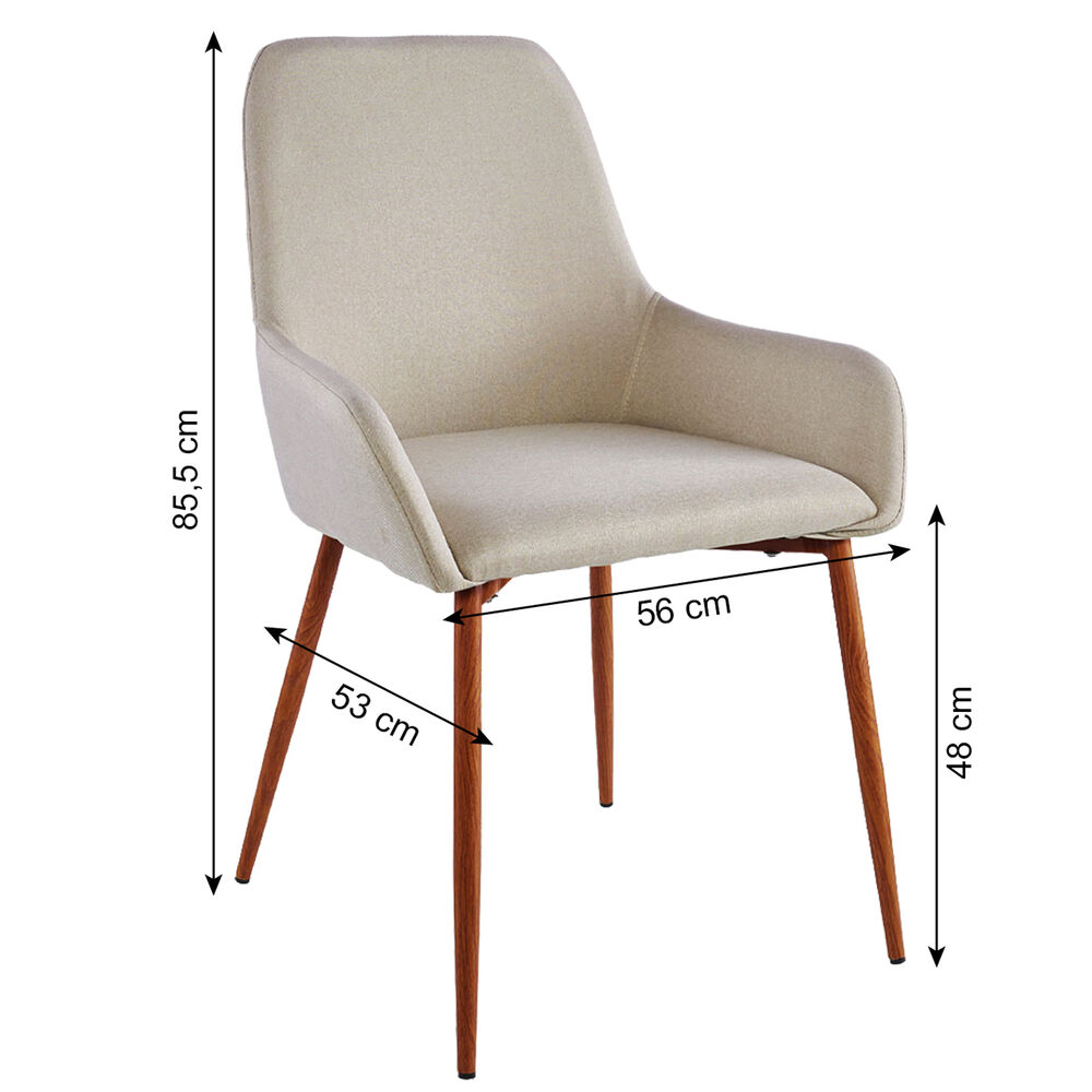 Pack 2 Sillas Comedor Lino Margaret Beige image number 2.0
