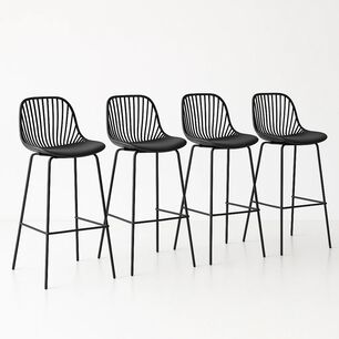 Pack De 4 Taburetes Piso Bar Tropea - Negro