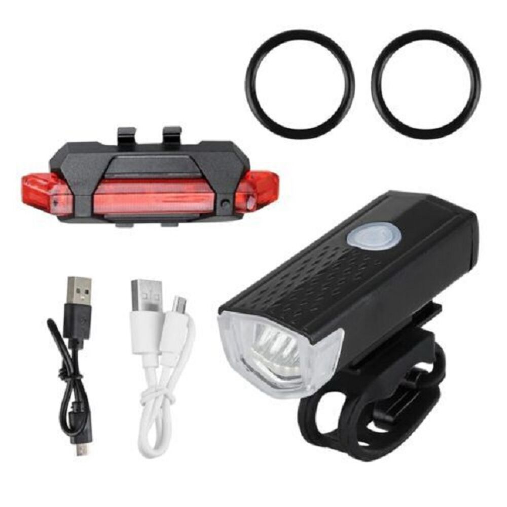Luz Linterna Led Bicicleta Luz Delantera Y Trasera Roja Recargables Usb Para Bici image number 0.0