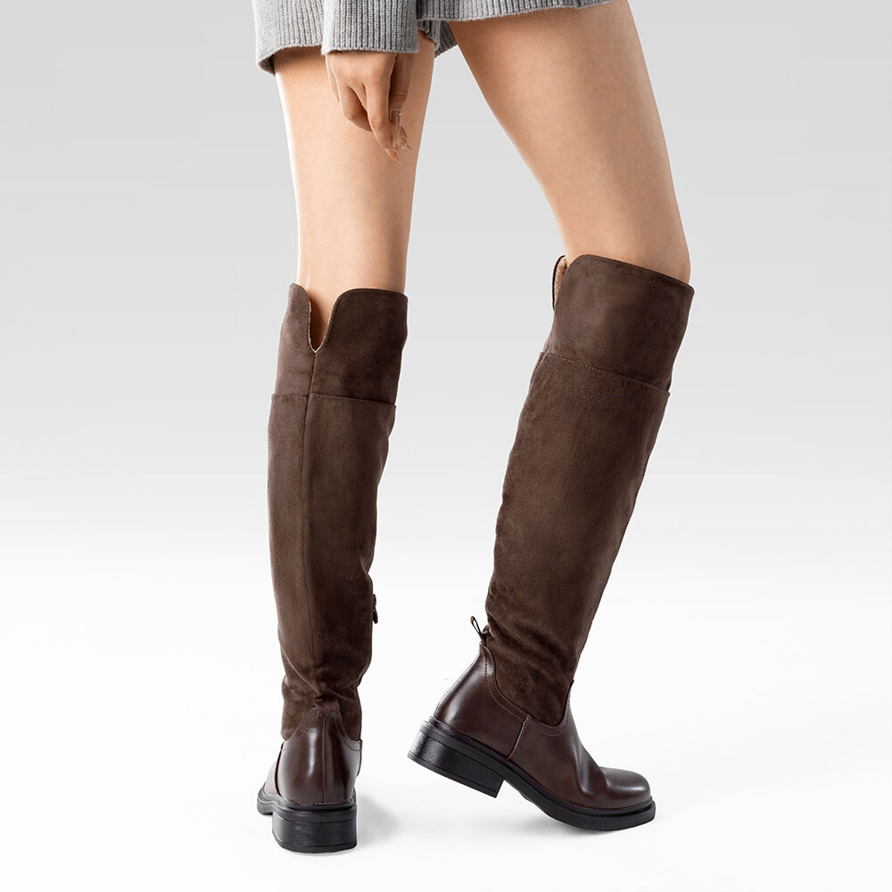 Bota Larga Mujer Moda Gamuza Con Felpa Vintage Weide Czy601 image number 2.0