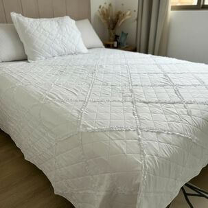 Cubrecamas Microfibra Plaza Y Media Blanco