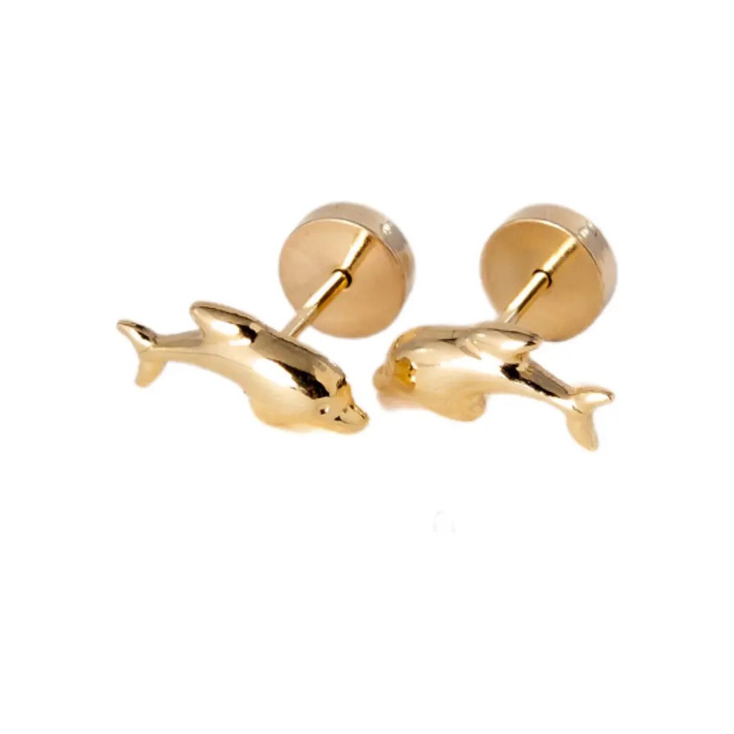 Aros Abridores Delf&iacute;n 9mm Oro 18k Beb&eacute; Ni&ntilde;a Hipoalerg&eacute;nicos Dorado image number 0.0