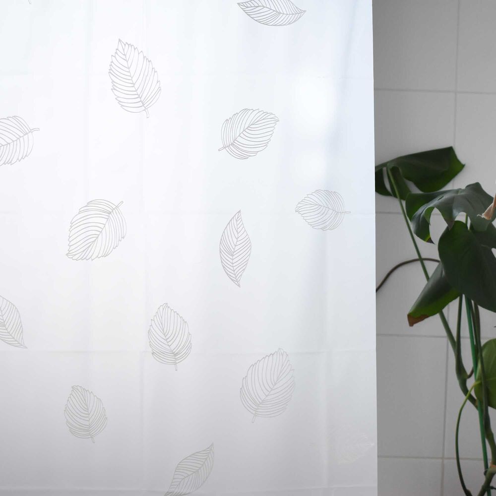 Cortina Ba&ntilde;o Peva Hojas Impermeable 180x180 Cms image number 2.0