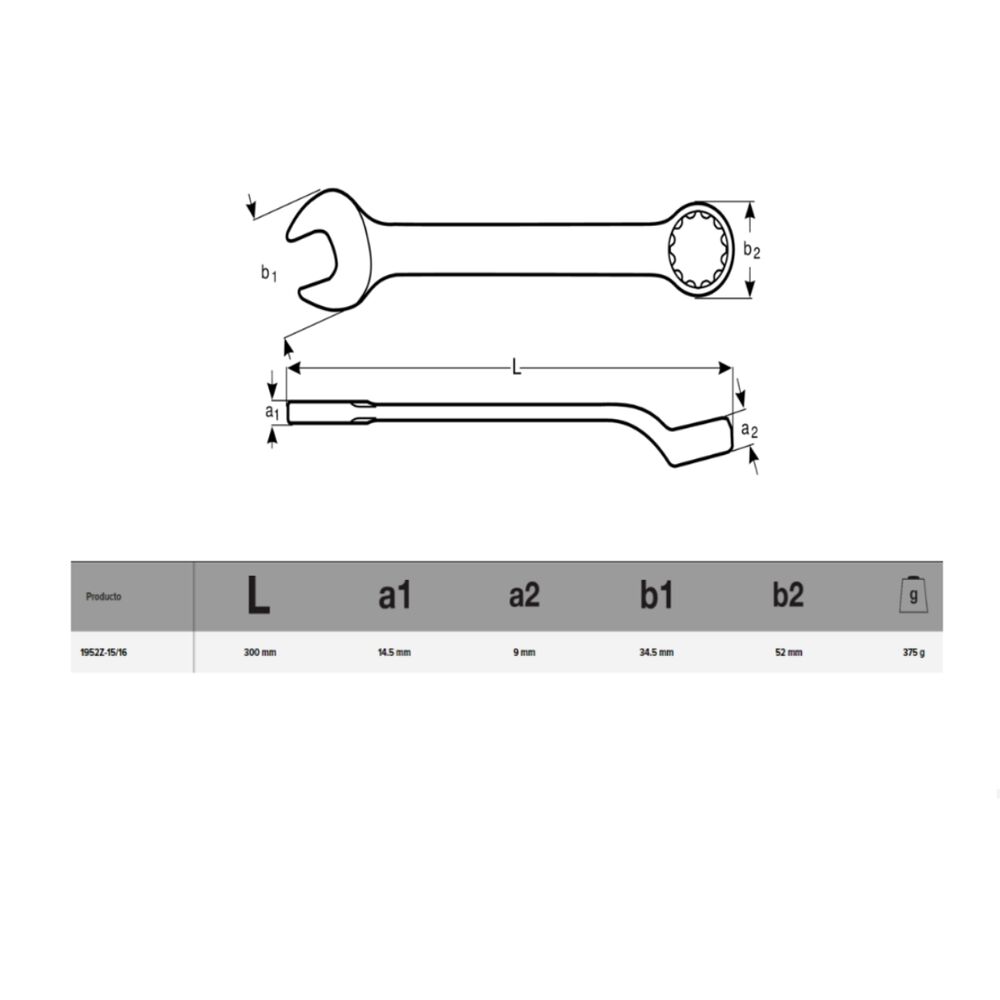 Llave Punta Corona 15/16 1952z image number 2.0