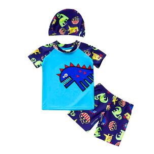 Traje De Baño 3 Piezas Manga Corta Jump Kids Dinosaurios