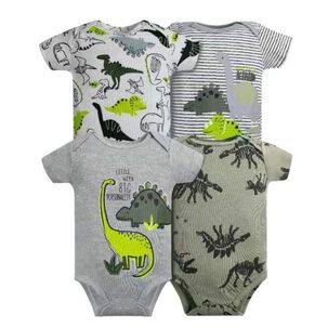 Pack 4 Bodys Ni&ntilde;o Manga Corta Tedmimak 100% Algod&oacute;n Dinosaurios Animados