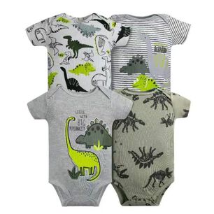 Pack 4 Bodys Ni&ntilde;o Manga Corta Tedmimak 100% Algod&oacute;n Dinosaurios Animados