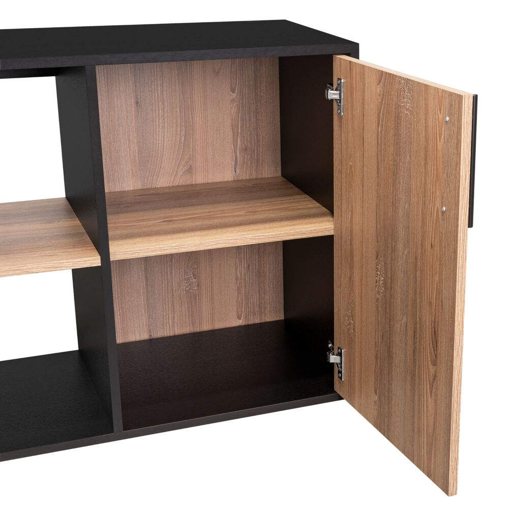 Escritorio En L 1 Puerta Fm-001c Caf&eacute; Claro Y Negro image number 5.0