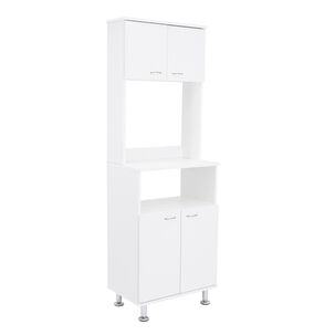 Mueble Microondas 4 Puertas Fm-011b Blanco