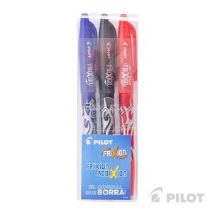 Set 3 lápices borrables frixion addixion en azul negro y rojo