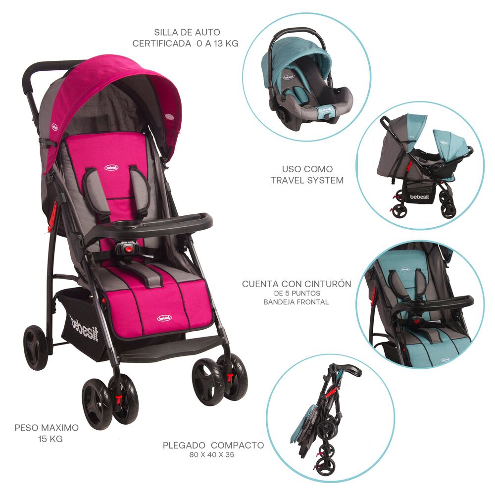 Coche Travel System Summer Rosado image number 4.0