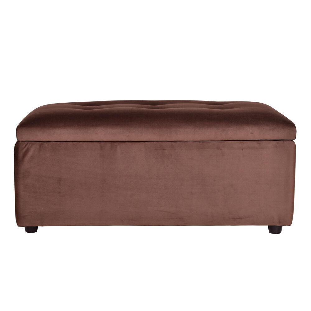 Banqueta Baul Felpa Chocolate 95x50x45 image number 1.0