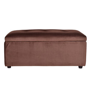 Banqueta Baul Felpa Chocolate 95x50x45