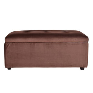 Banqueta Baul Felpa Chocolate 95x50x45