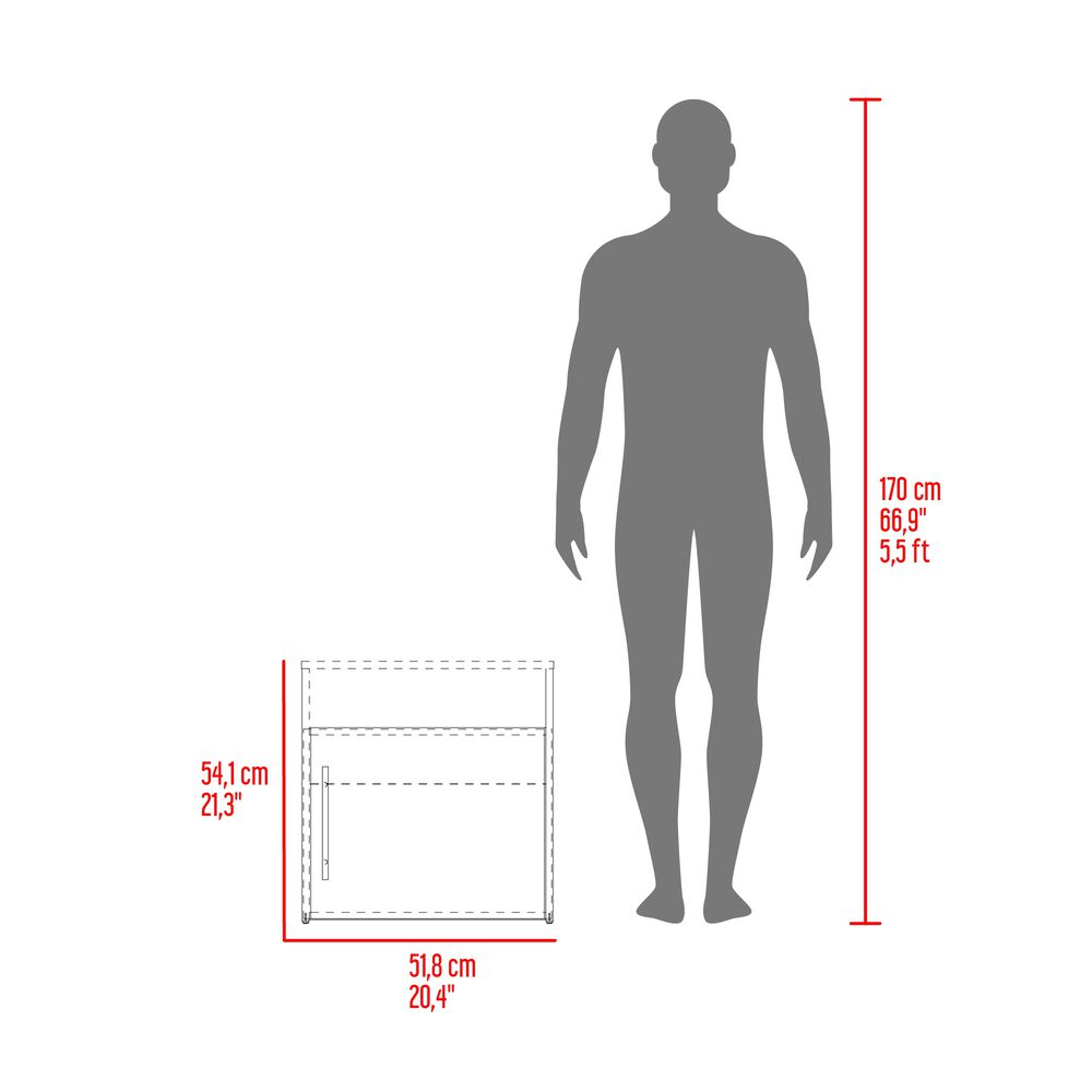 Velador Con 1 Puerta 54,1x52x42,3 Cm Café Y Negro image number 7.0