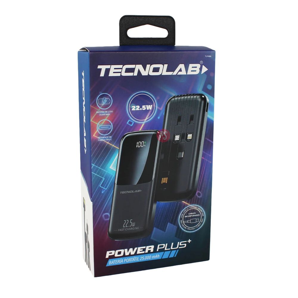 Power Bank 25000mah 22.5w Con 4 Cables Carga Rapida Colores - Ps image number 4.0