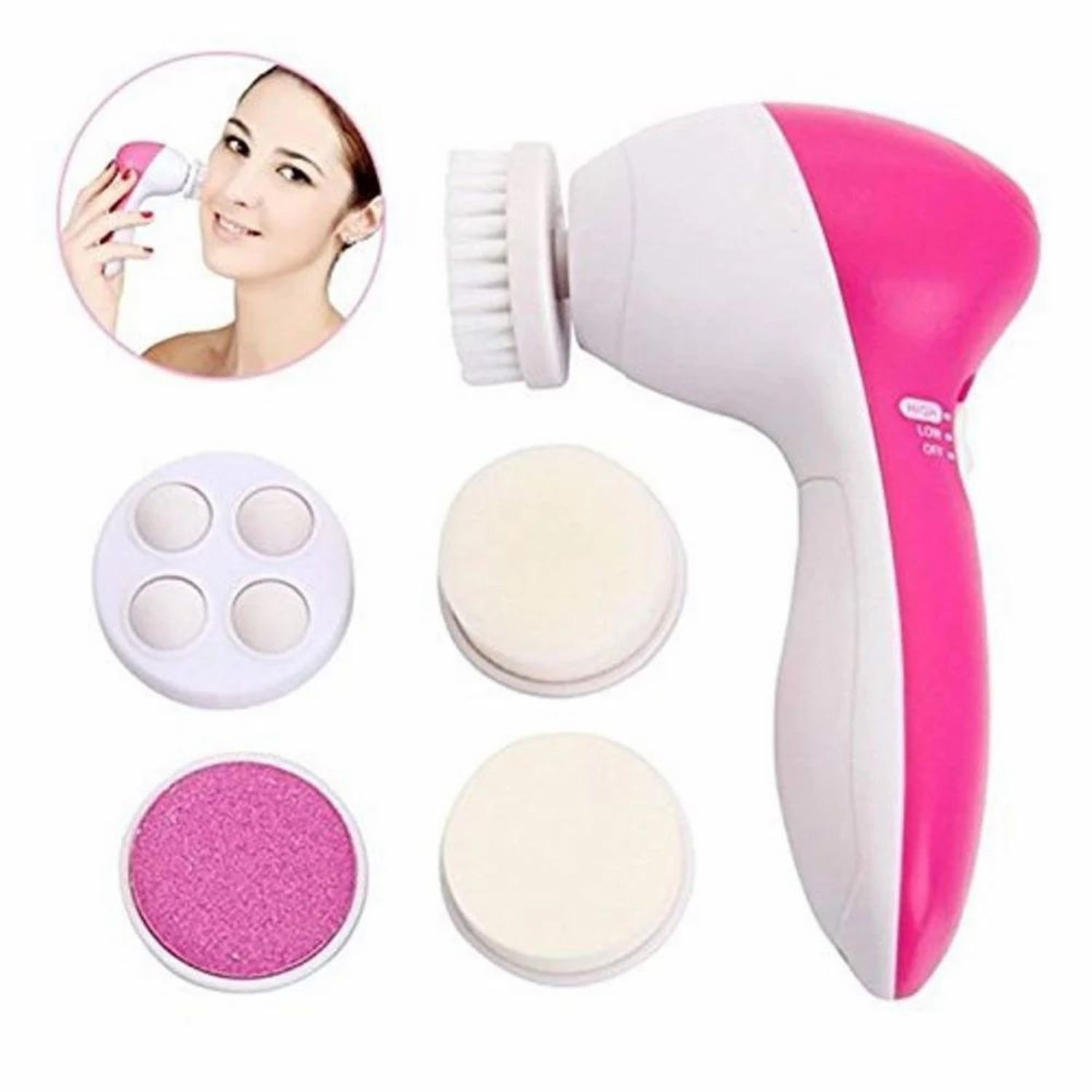 Mini Masajeador Facial 9cm Rosa Cuidado Piel Belleza image number 2.0