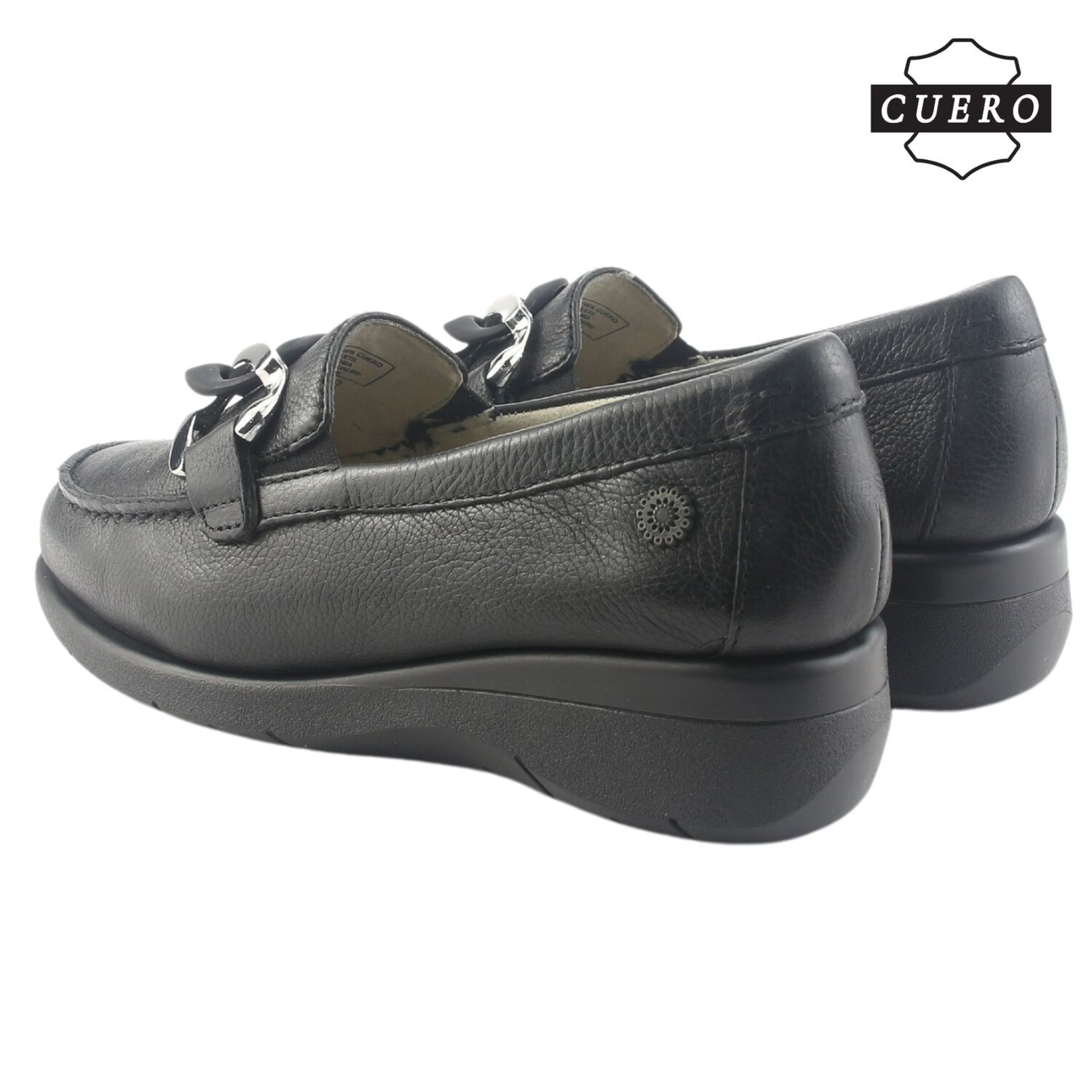 Mocasin De Cuero Chalada Mujer Cala-4 Negro Casual image number 6.0