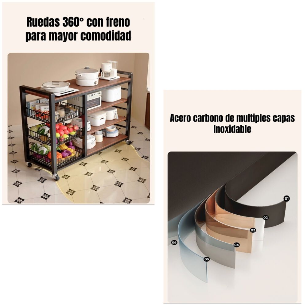 Estantes Organizador Repisa Cocina 4 Niveles 80cm image number 6.0