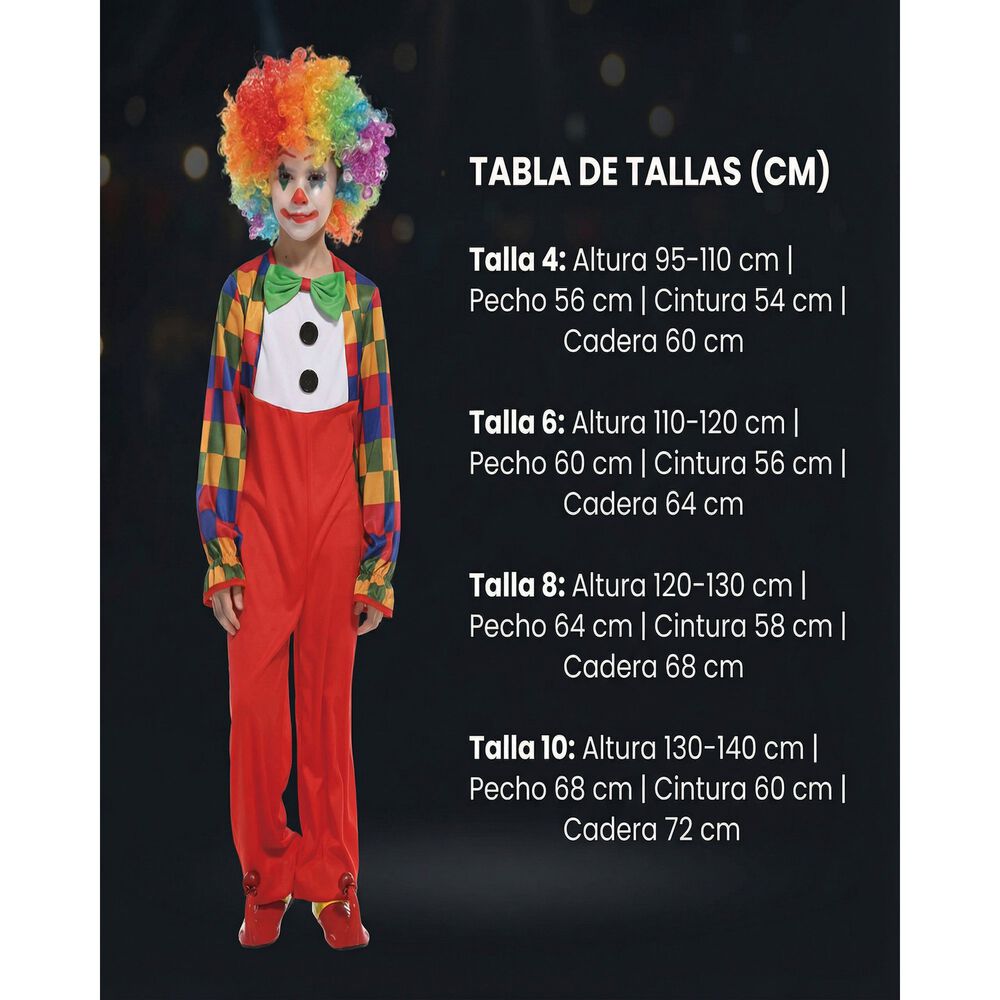 Disfraz Cosplay Payaso Buf&oacute;n Ni&ntilde;o image number 8.0