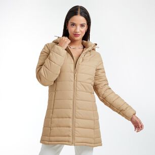 Parka Básica Regular Cuello Alto Con Capucha Mujer Freedom
