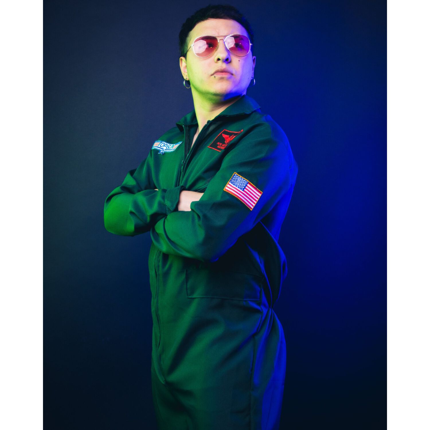 Disfraz De Piloto De Halloween Para Hombre Top Gun Adultos image number 2.0