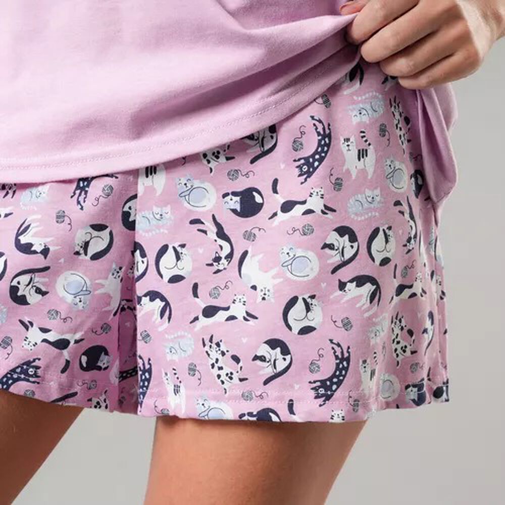 Pijama Top+ Short Marca Flores image number 1.0