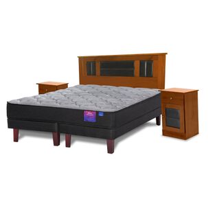 Cama Europea Flex Therapedic Plus / King / Base Dividida + Set De Maderas