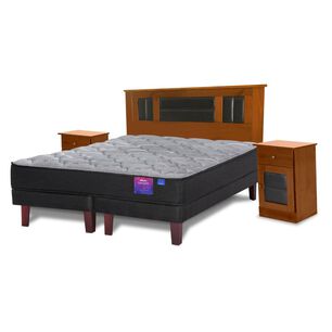 Cama Europea Flex Therapedic Plus / King / Base Dividida + Set De Maderas