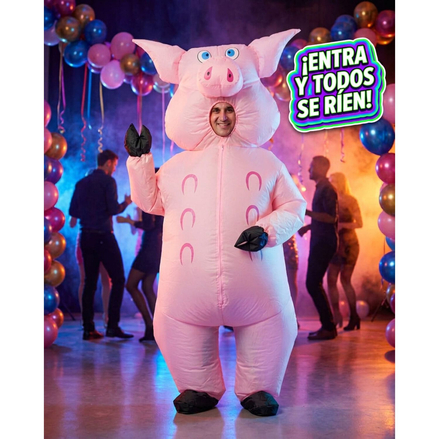 Disfraz Inflable Chancho Cerdo Adulto image number 6.0