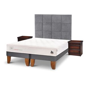 Cama Europea Cic Cocopedic / King / Base Dividida + Set De Maderas