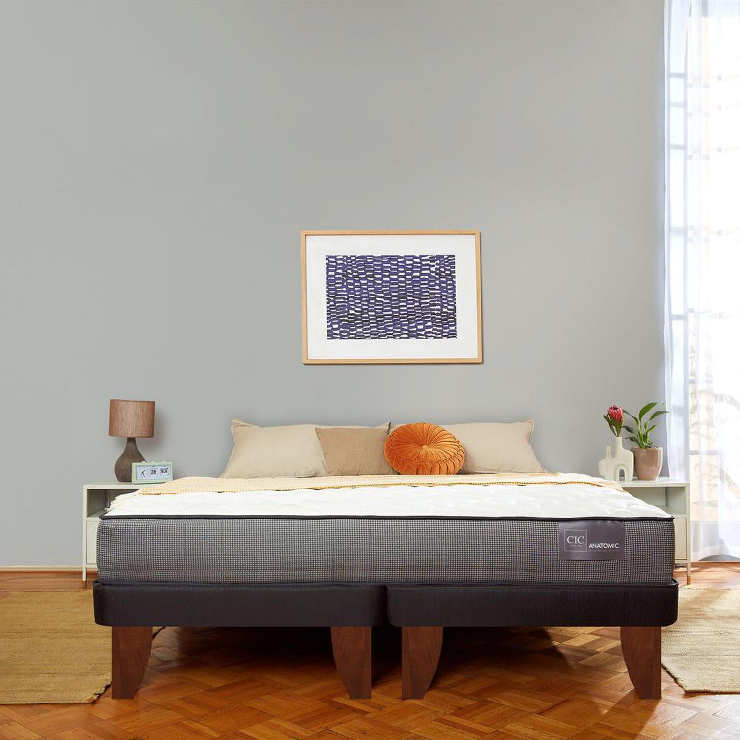 Cama Europea Cic Anatomic / King / Base Dividida + Respaldo image number 7.0