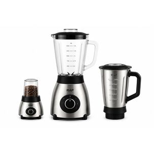 Licuadora 3 En 1 Vaso Vidrio Molinillo Y Acero 1000w