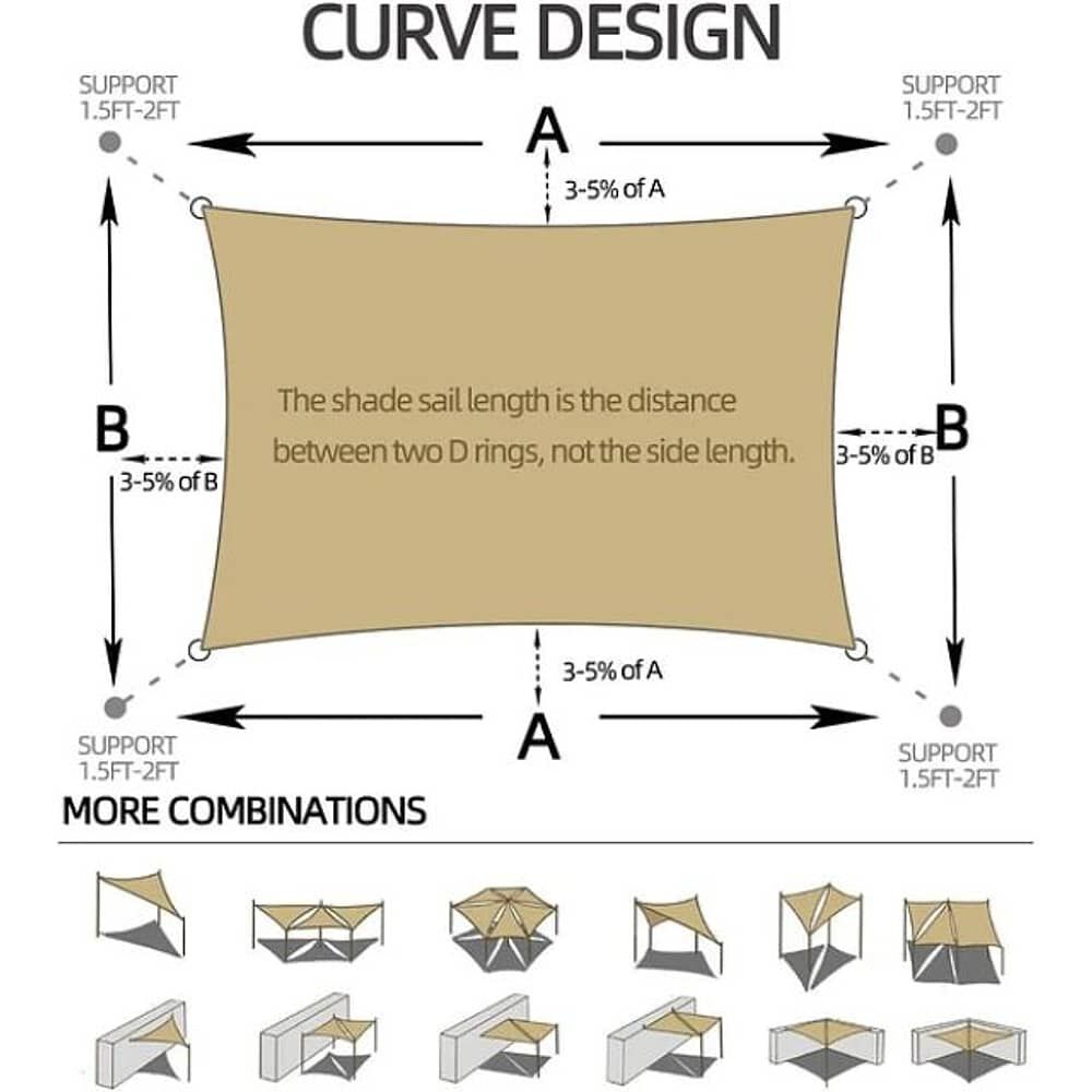 Toldo Vela Sombreadora Malla Sombra 5x5 Rectangular image number 1.0