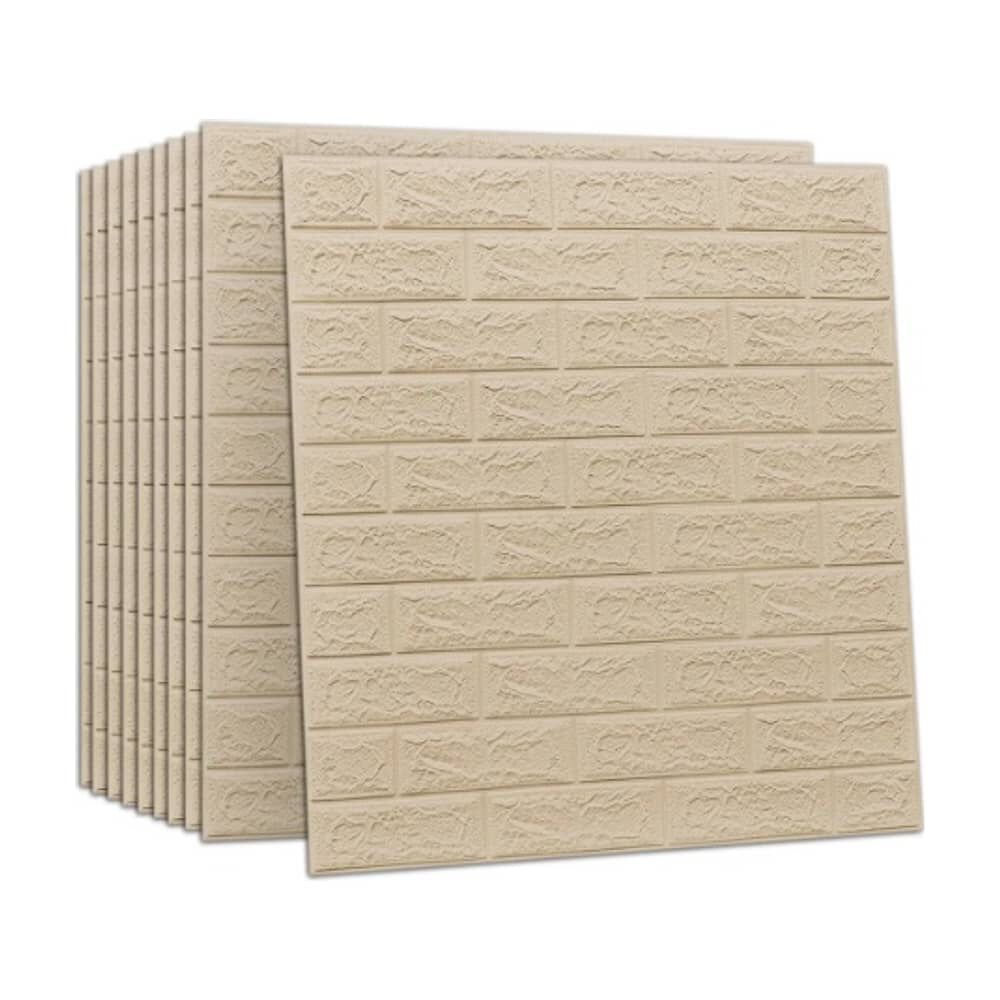 Pack 10 Lamina Papel Mural Autoadhesivo 3d Beige image number 0.0