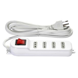 Alargador Zapatilla Con Switch 4 Posiciones 3 Metros Blanco