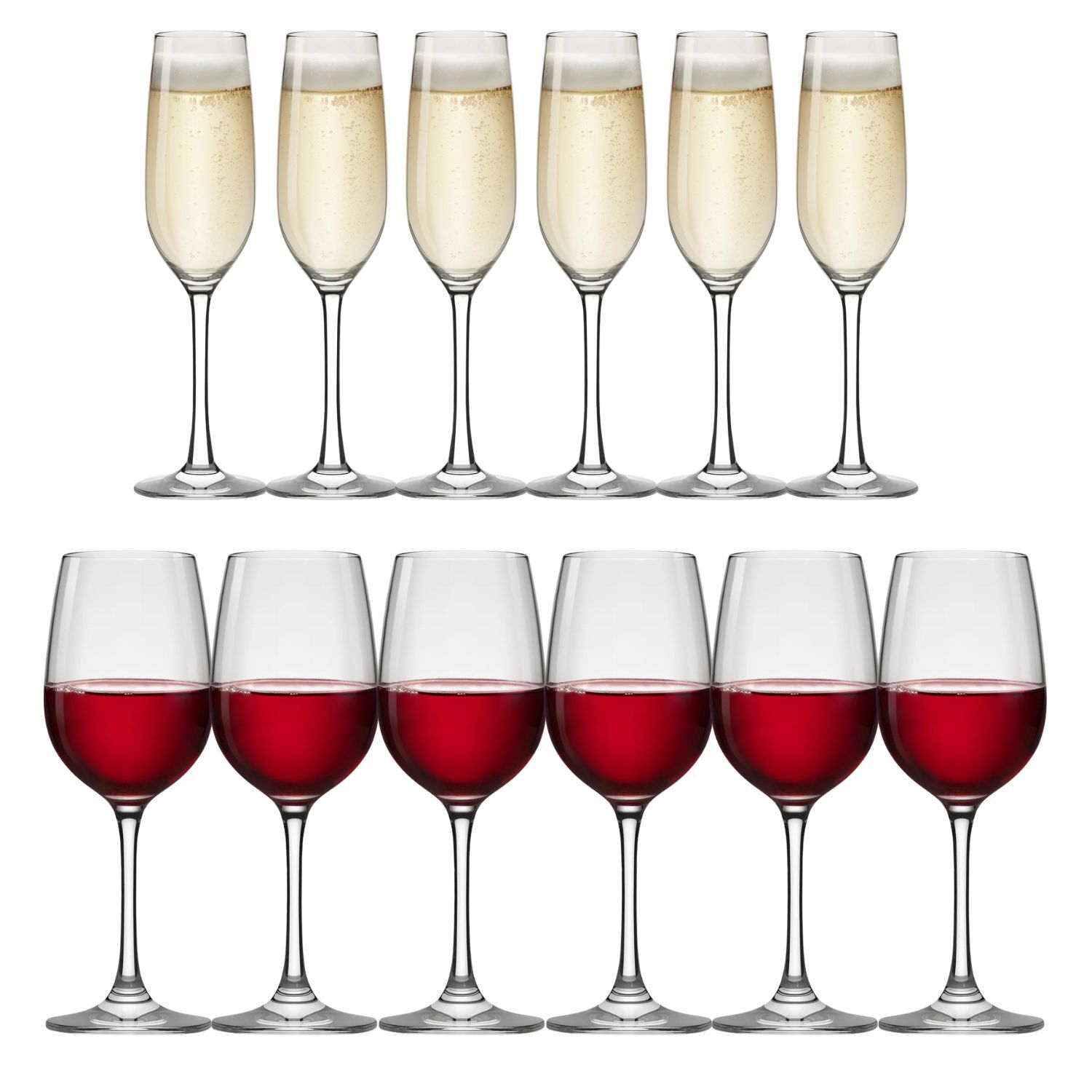 Set 6 Copas Flute 195ml + 6 Copas Vino 405ml Montepulciano image number 0.0