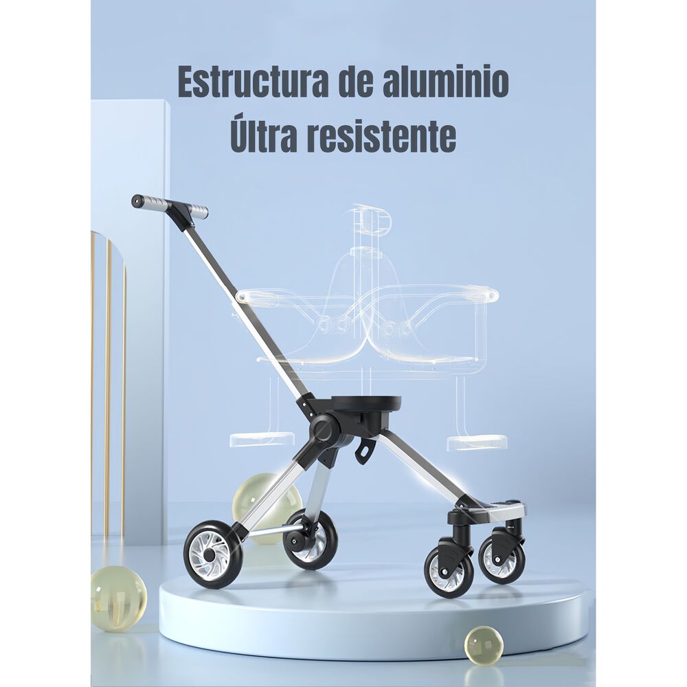 Coche De Paseo Doble Con Sombrilla Rosado By Lubabycas image number 2.0