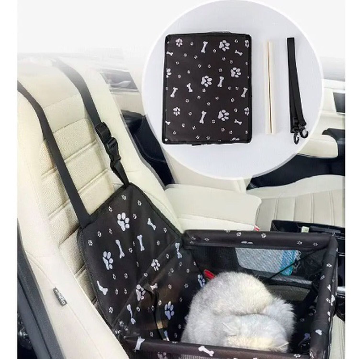 Silla De Coche Para Mascotas Con Cintur&oacute;n De Seguridad image number 5.0
