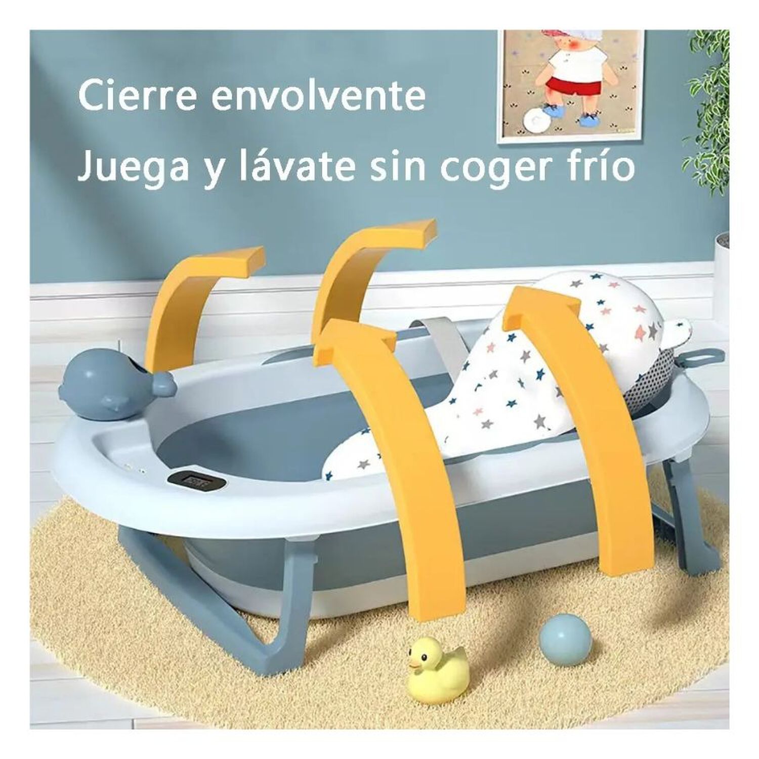 Tina Ba&ntilde;era Plegable Beb&eacute; Con Term&oacute;metro Y Coj&iacute;n Estrella image number 3.0