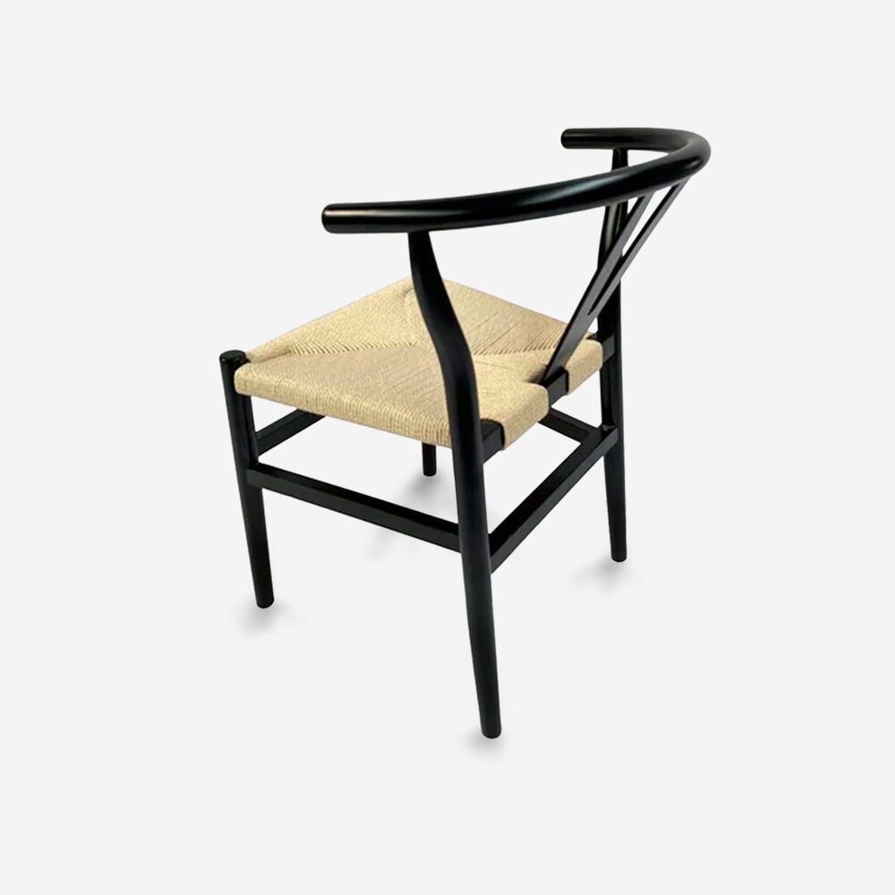 Silla De Comedor Wishbone Madera Negra image number 4.0