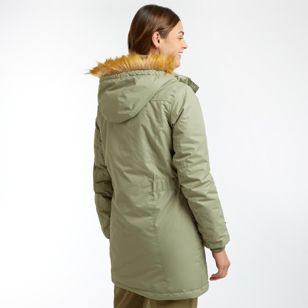 Parka Larga Cuello Alto Capucha Con Pelos Mujer Ocean Pacific image number 3.0