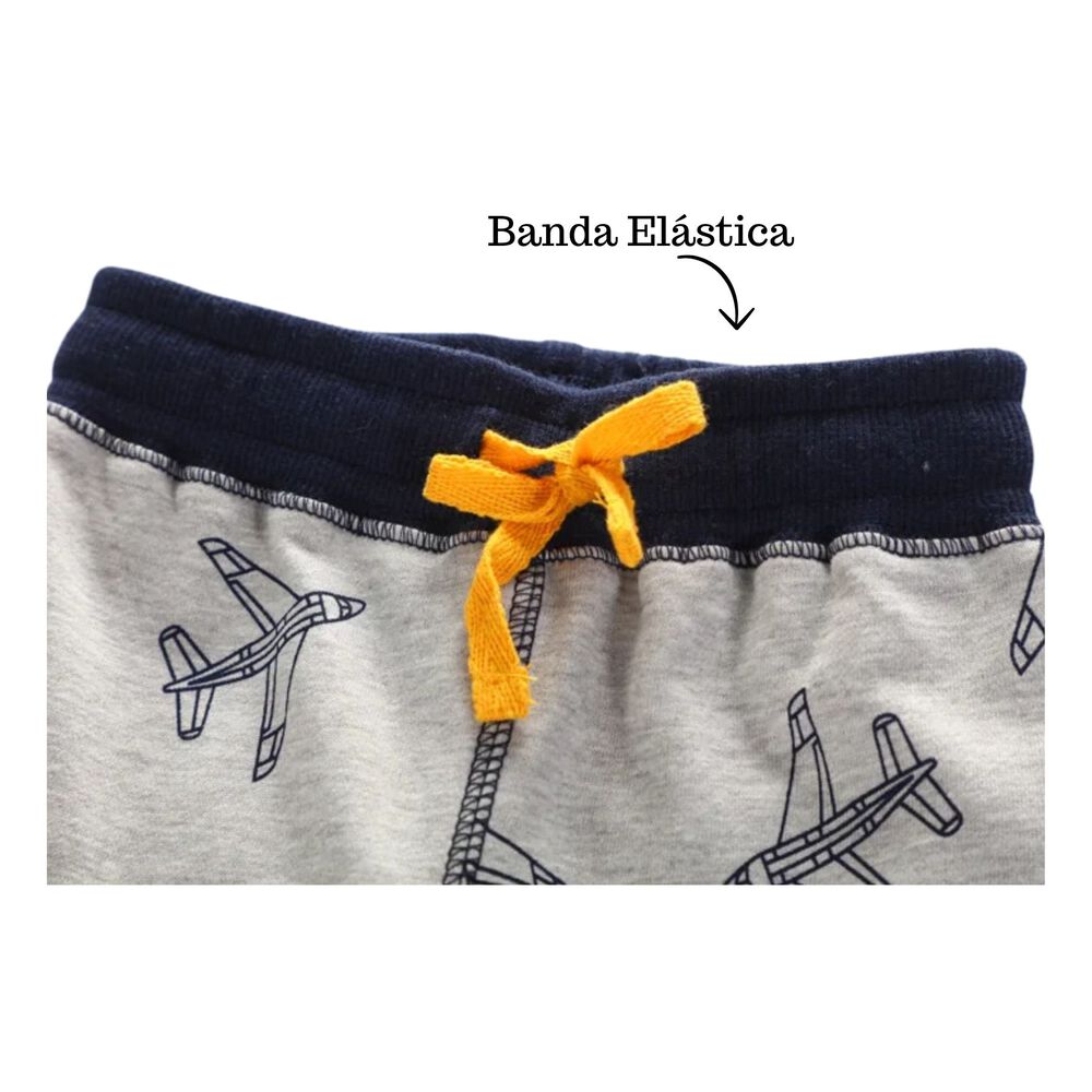 Pantal&oacute;n Buzo Ni&ntilde;o 100% Algod&oacute;n Jump Kids Gris Claro Aviones image number 1.0