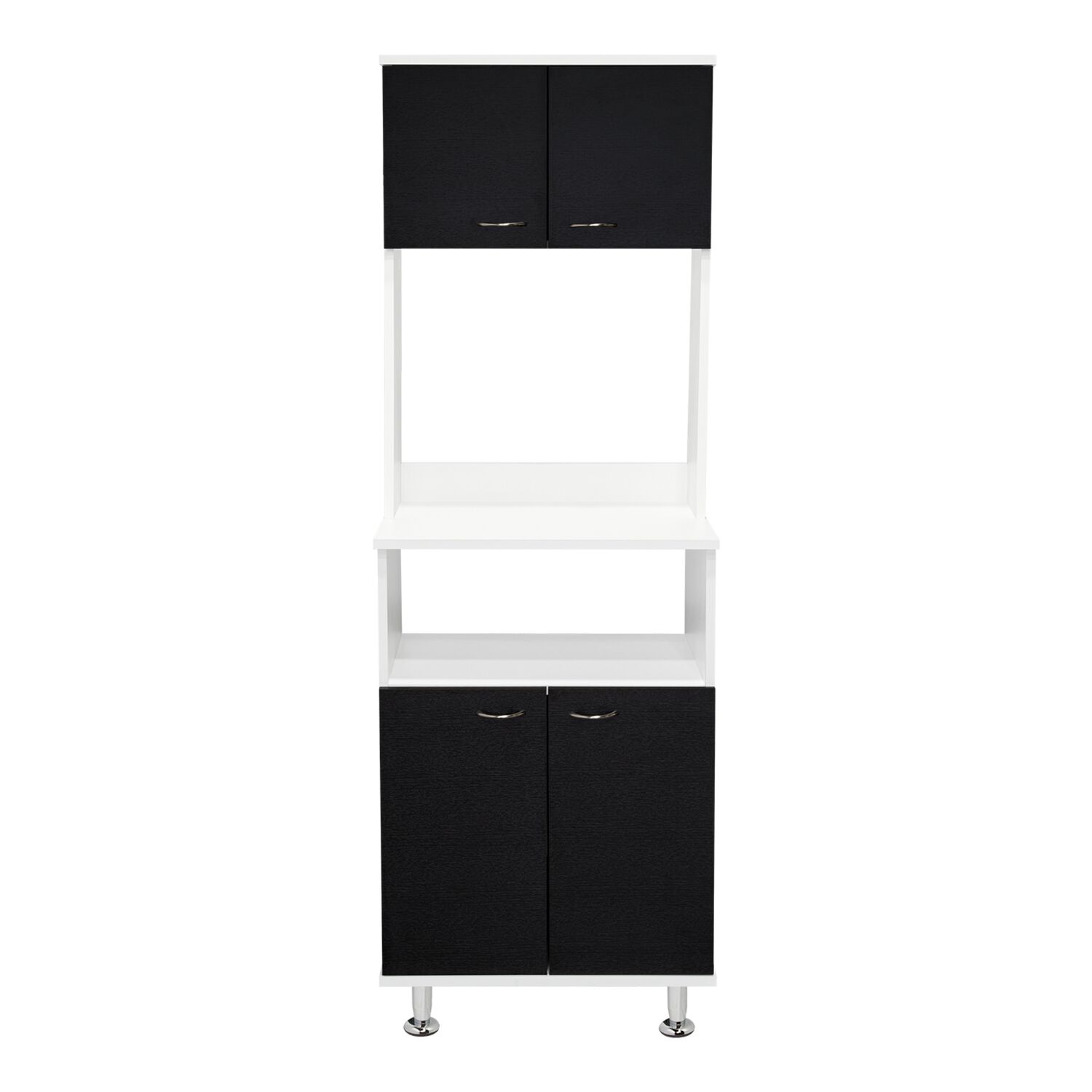 Mueble Microonad 4 Puertas Fm-011b Blanco Y Negro image number 5.0