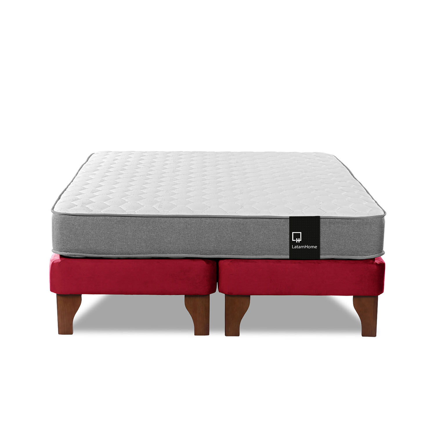 Cama Europea Zen Best Tela Velvet Burdeo 2 Plazas image number 3.0