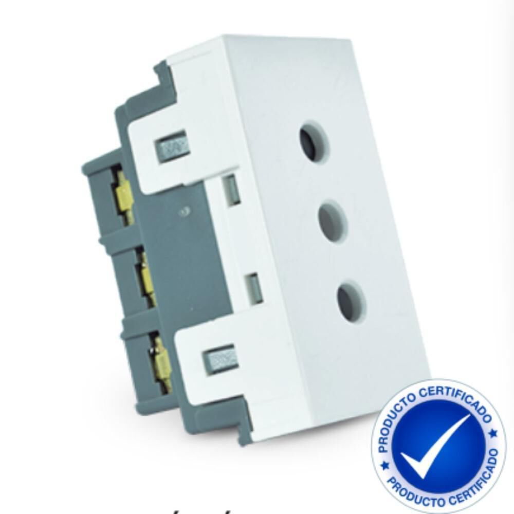 Módulo Toma De Corriente 2p+t 10a 250v, Blanco Lexo image number 2.0