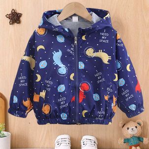 Cortaviento Impermeable Chaqueta Estampado Ni&ntilde;o Y Beb&eacute; Sky Blue Dinosaurs